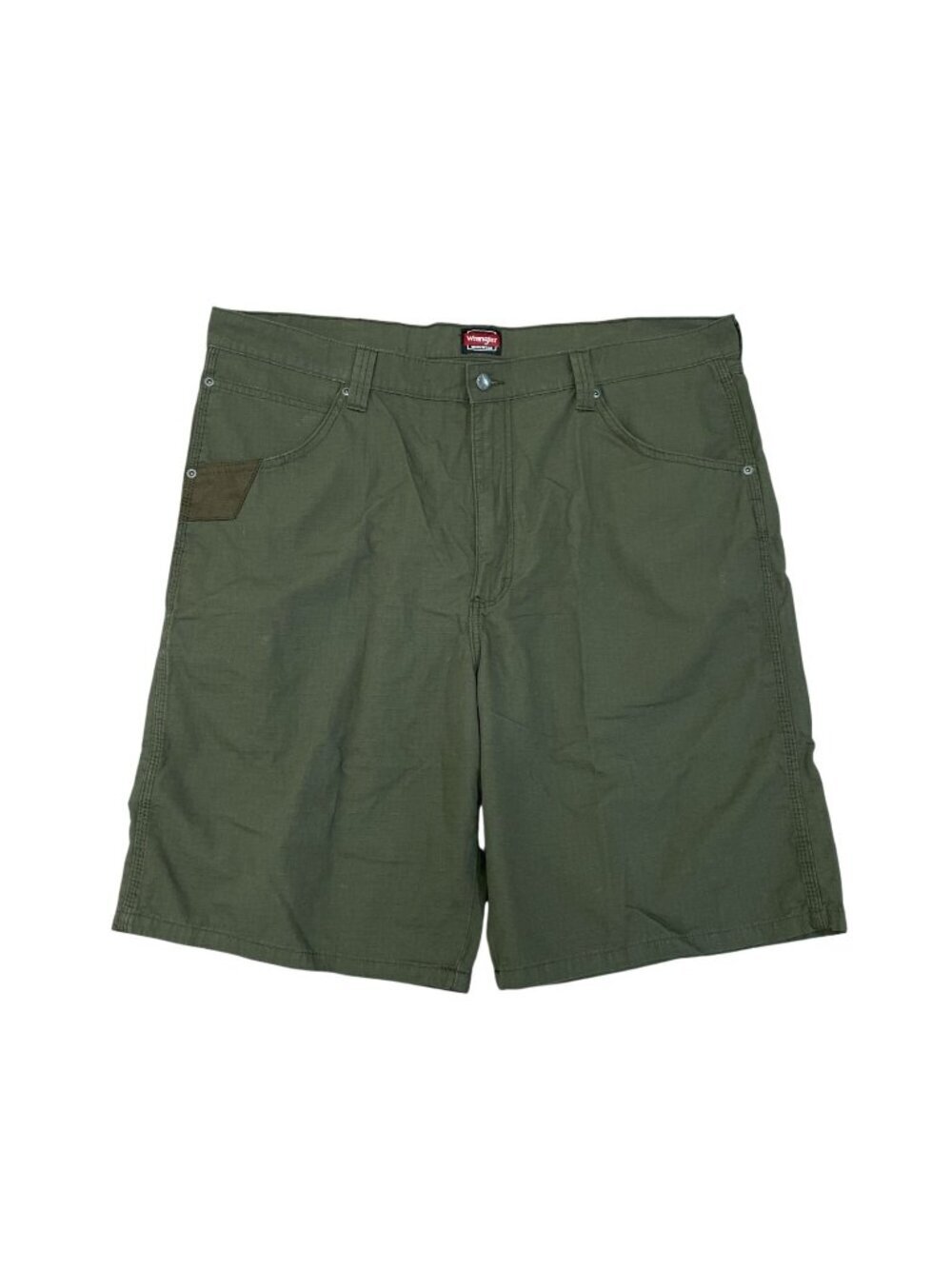 Wrangler Men's 40x10.5  Green Ripstop Cargo Work Shorts Durable Outdoor P0932